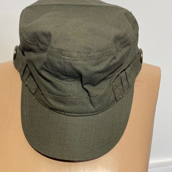 Bio-World Merchandising Men's Olive Green Side Button Tab Cadet Hat One Size - Picture 6 of 11